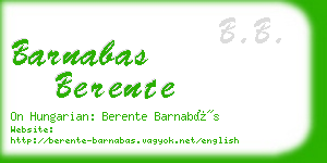 barnabas berente business card